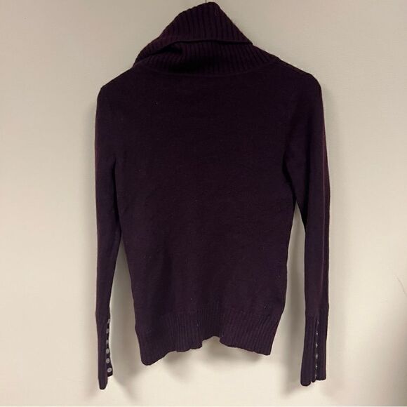 - Tweeds Eggplant color Marino wool cowl neck sweater S - Picture 4 of 6